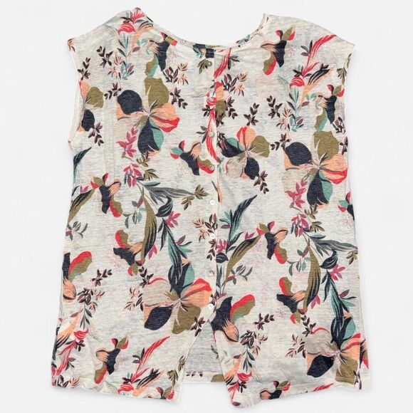 Floral Tank Top with Button Back - Picture 5 of 6